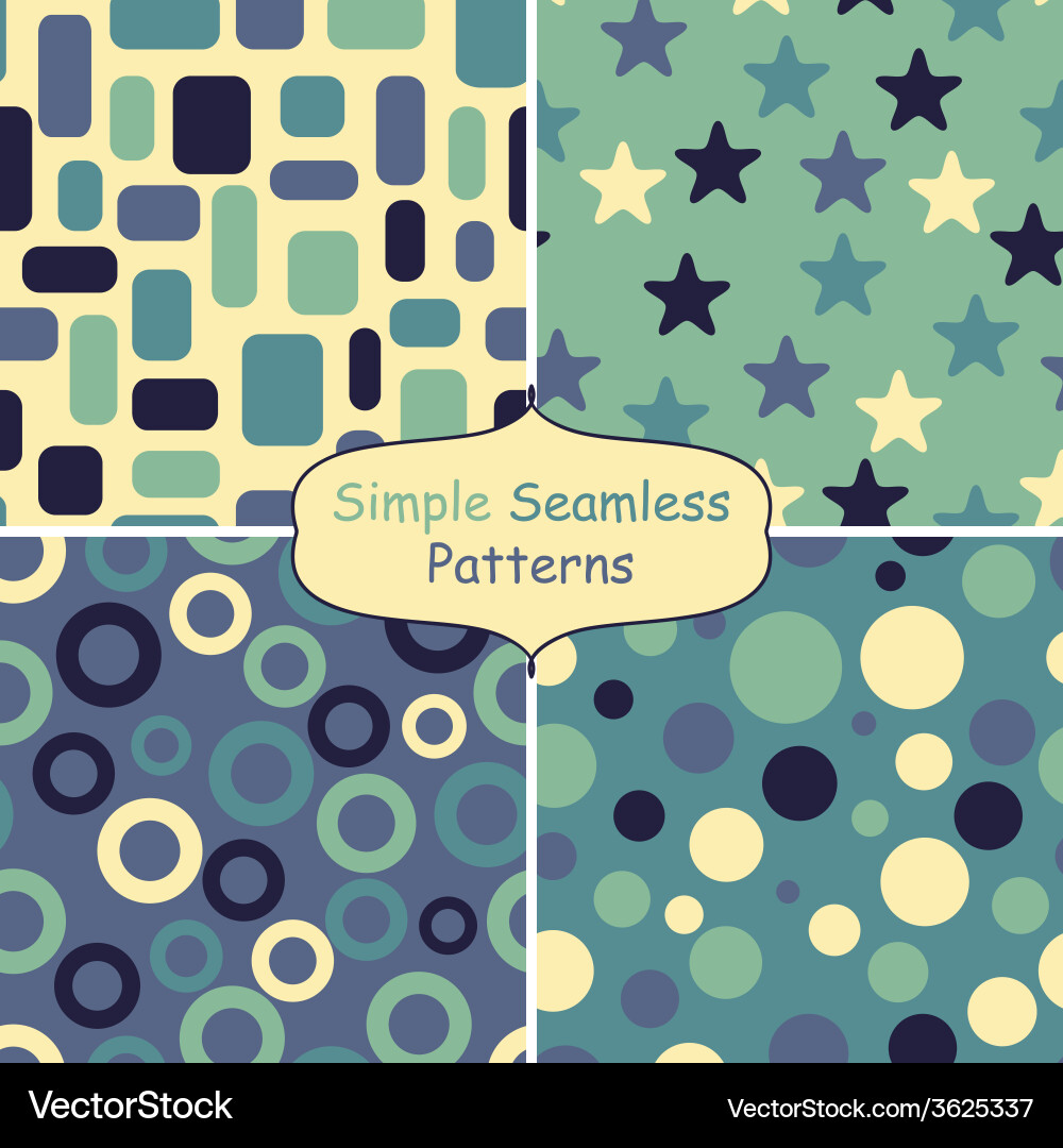 Four retro abstract seamless patterns Vector Image