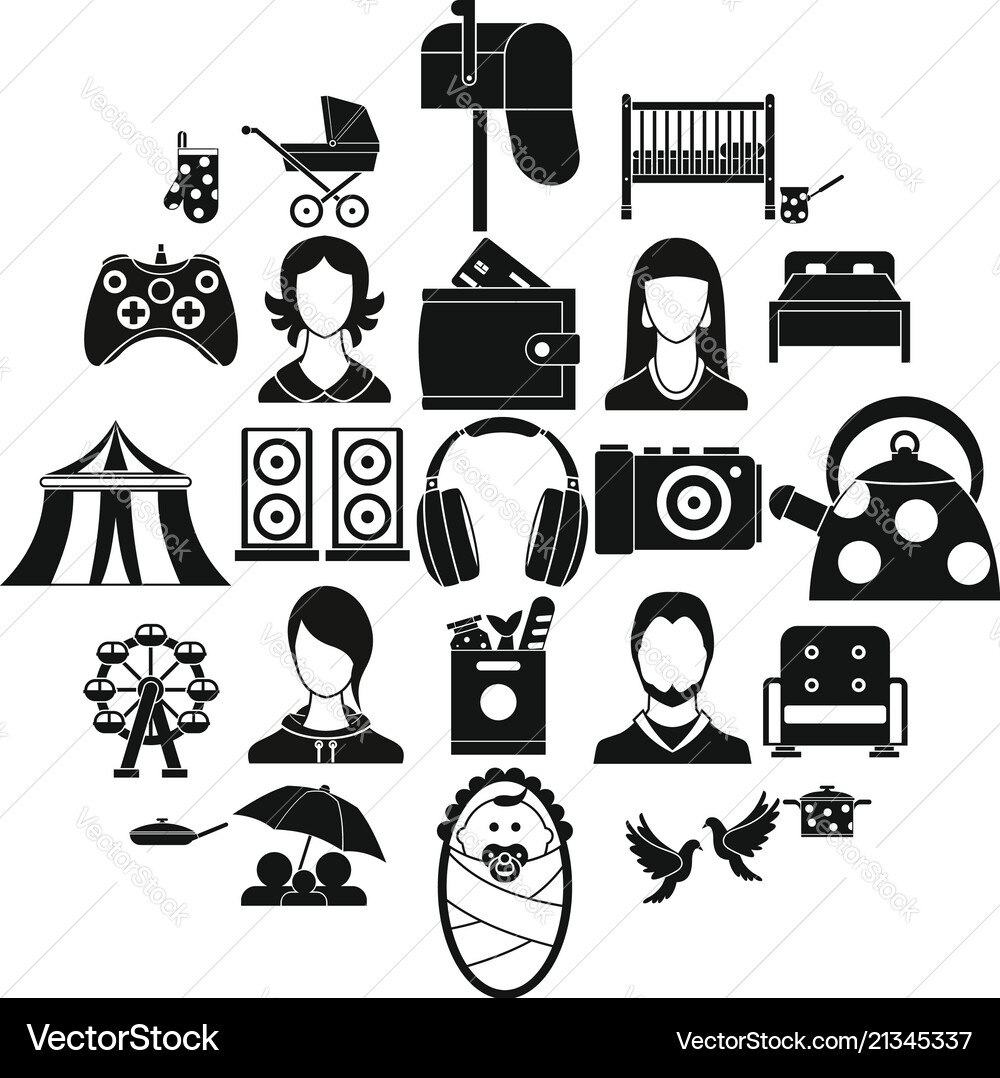 Guest icons set simple style Vector Image