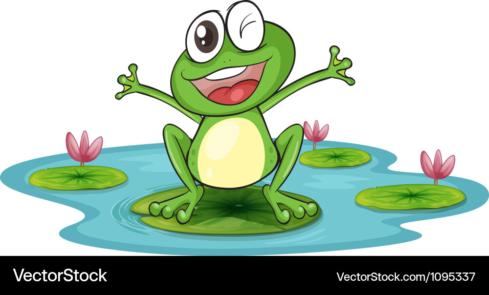 Happy cartoon frog Vector Image