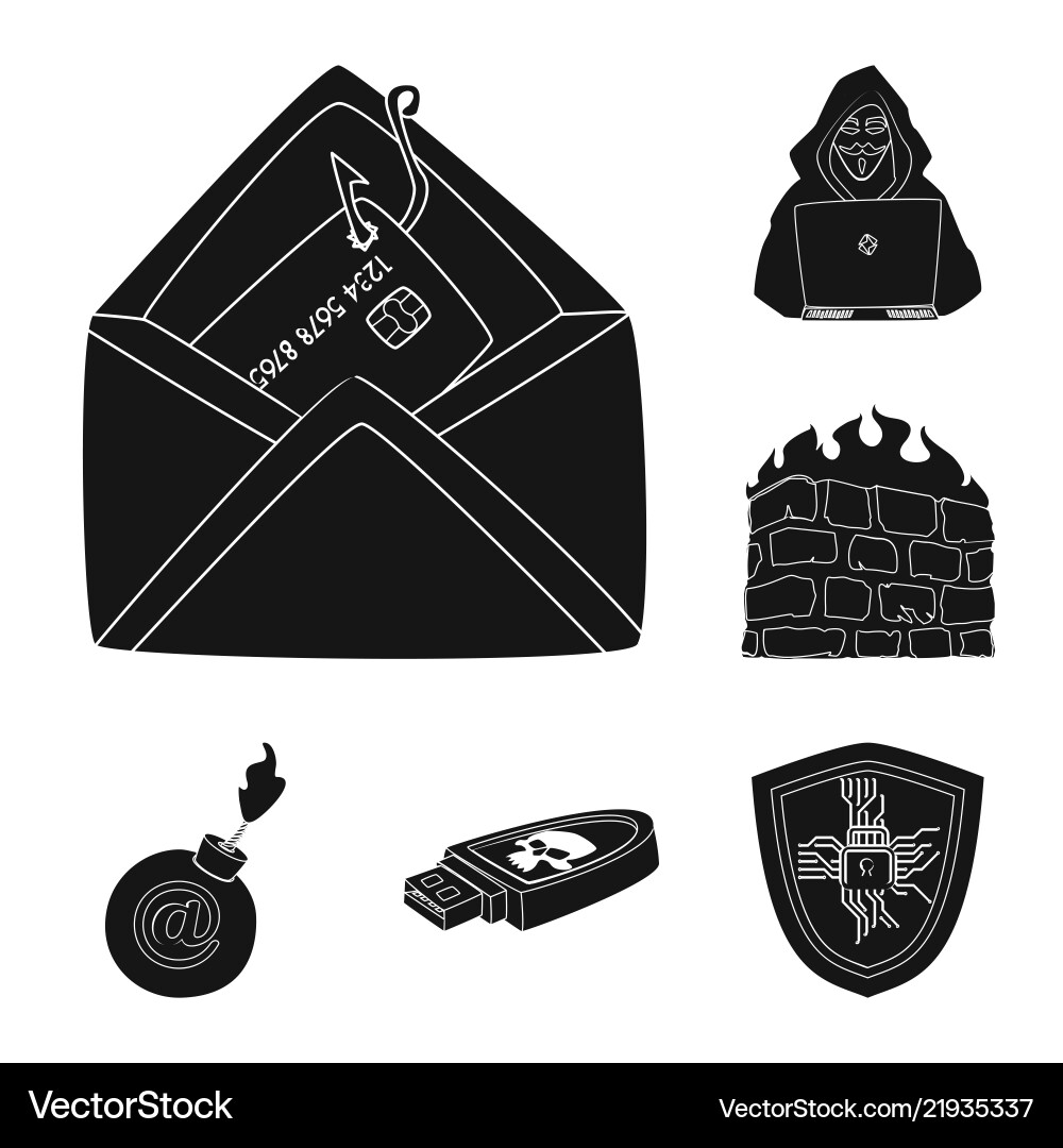 Isolated object of virus and secure icon set Vector Image