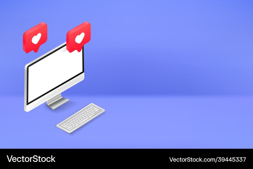 Making reaction with web application banner vector image