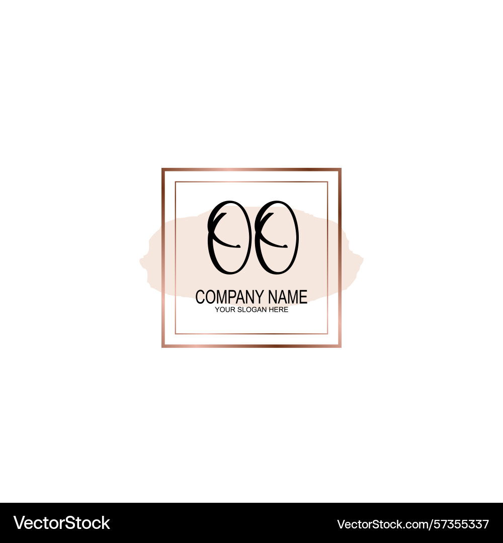 Minimalist handwritten oo initial logos with soft Minimalist handwritten oo initial logos with soft Vector Image