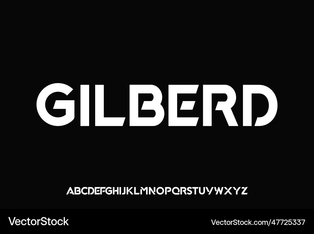Modern display sans serif font design suitable Vector Image