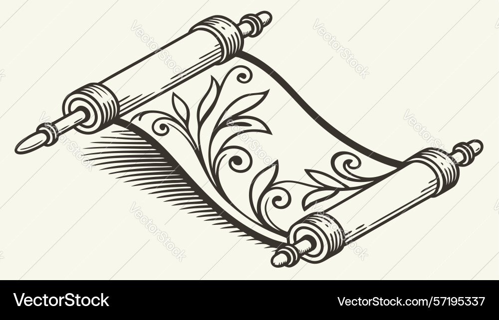 Ornate scroll banner with detailed patterns vector image