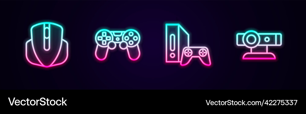 Set line computer mouse game controller Set line computer mouse game controller Vector Image