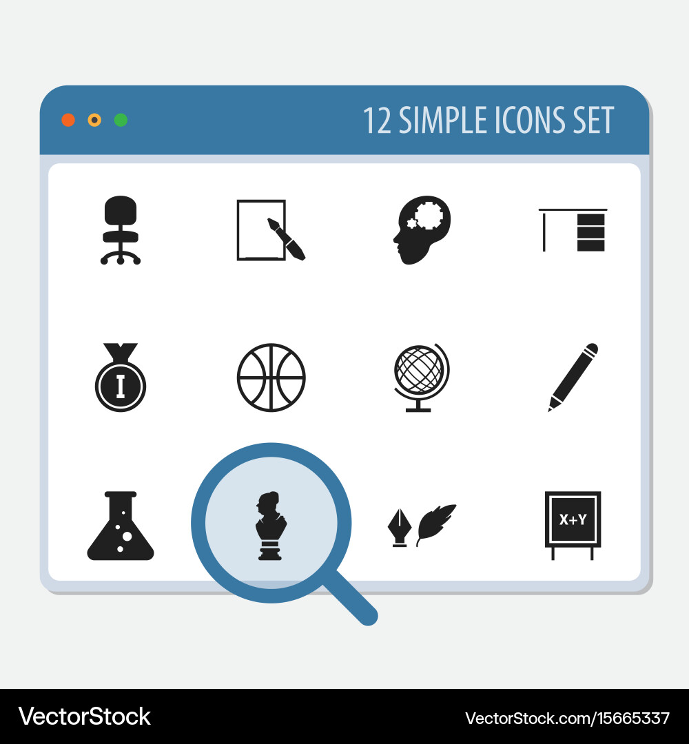 Set of 12 editable teach icons includes symbols Vector Image