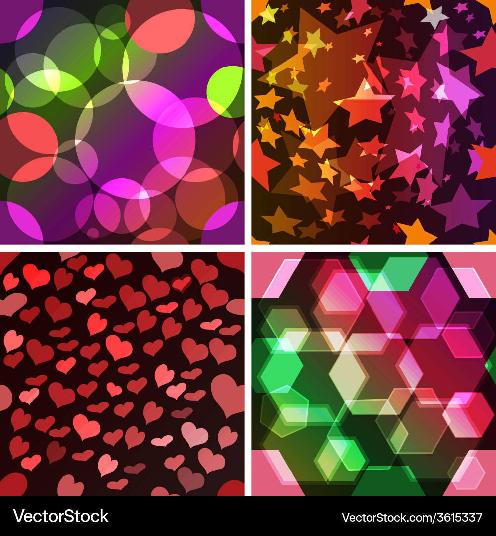 Set of 4 seamless patterns Vector Image