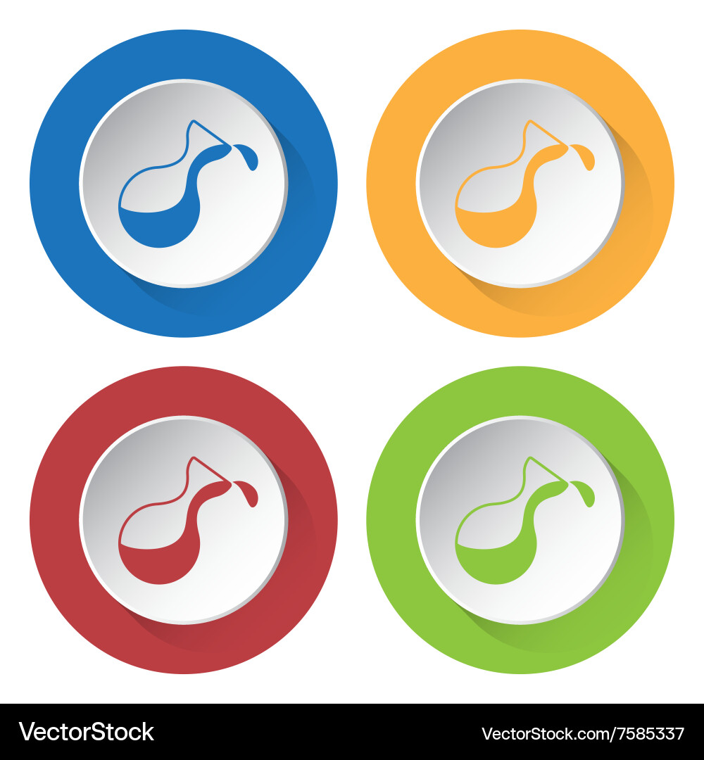 Set of four icons - flask vector image