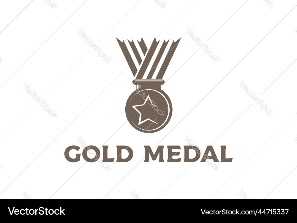Vintage Champions gold medal badge Emblem logo Vintage Champions gold medal badge Emblem logo vektorbild