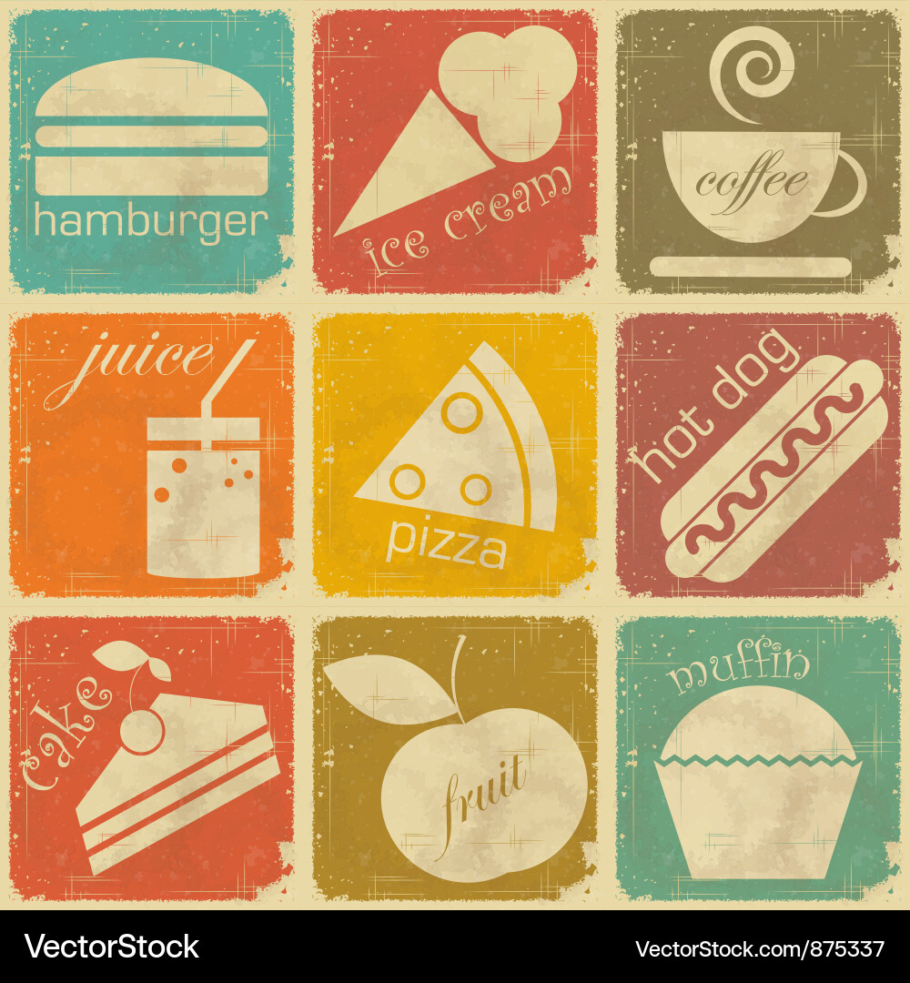 Vintage Retro Food Labels Vector Image