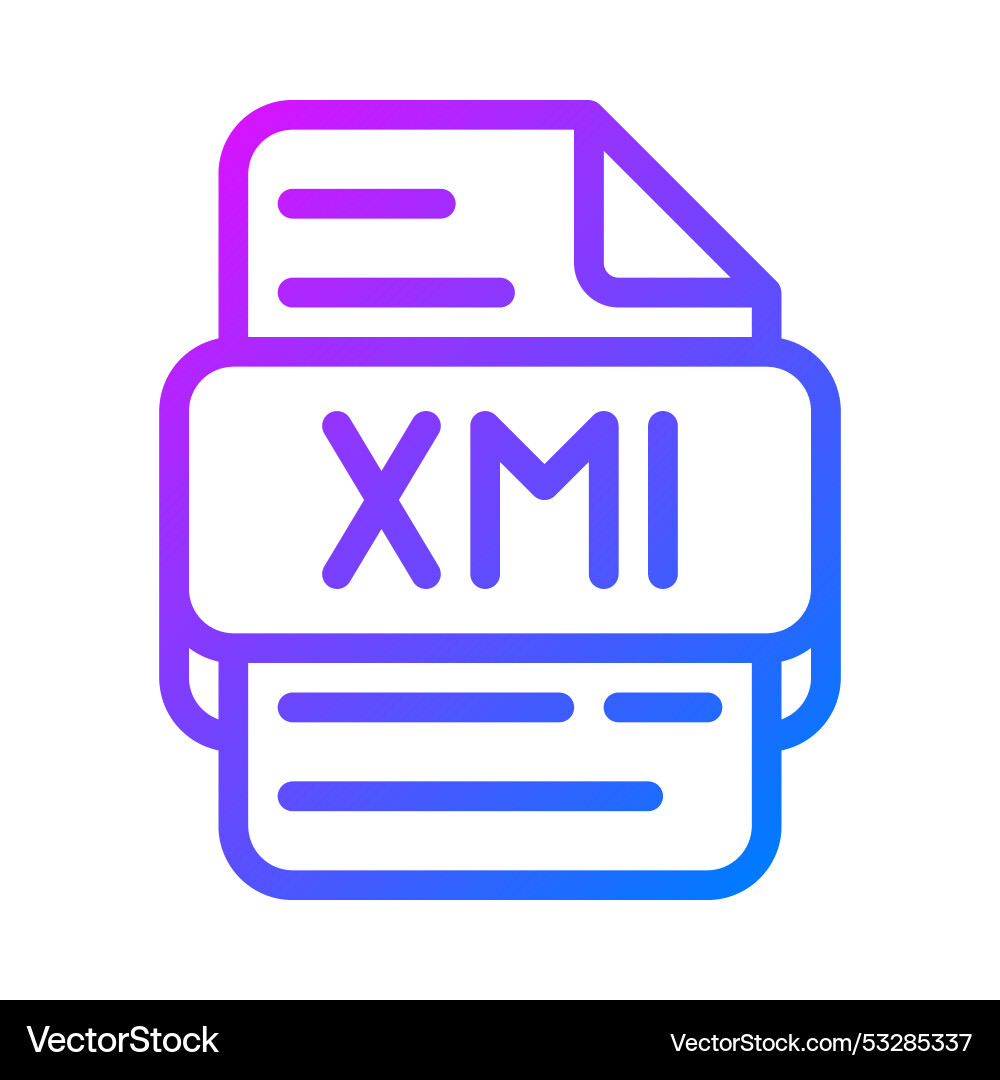 Xml document format file type icon trendy vector image