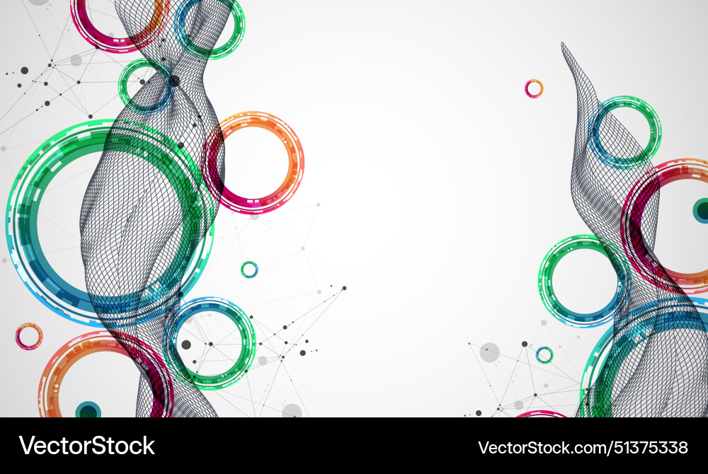 Abstract wave is made in a frame style template Vector Image