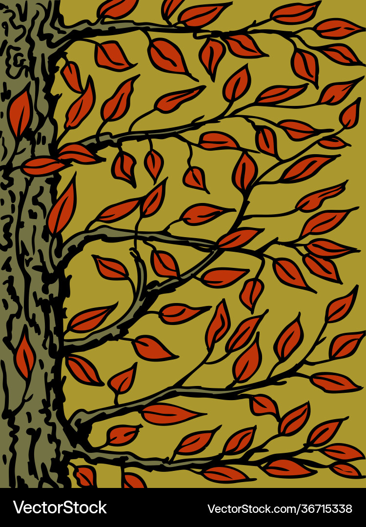 Background with a tree the trunk branches Background with a tree the trunk branches Vector Image