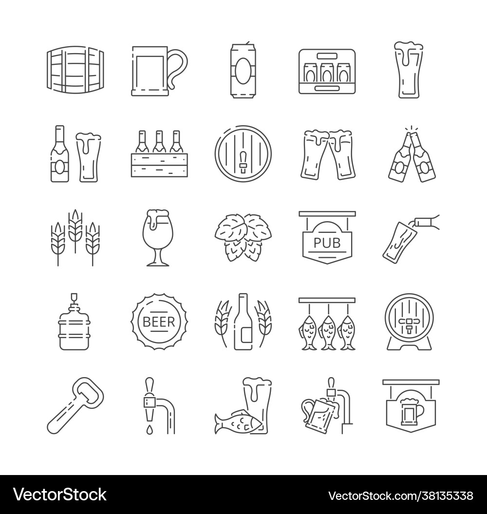 Beer & Brewery Icons Vector Image