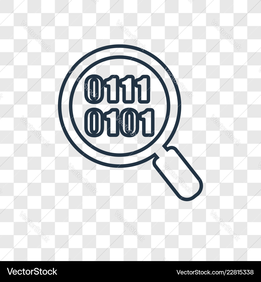Binary code concept linear icon isolated Binary code concept linear icon isolated Vector Image