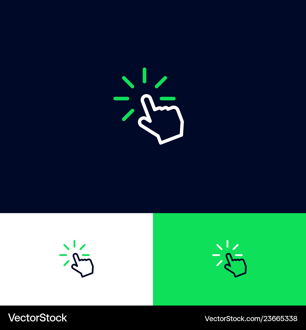 Click internet icon turn on hand loading vector image