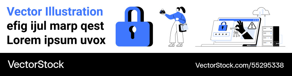 Cybersecurity concept with lock user Cybersecurity concept with lock user vector image