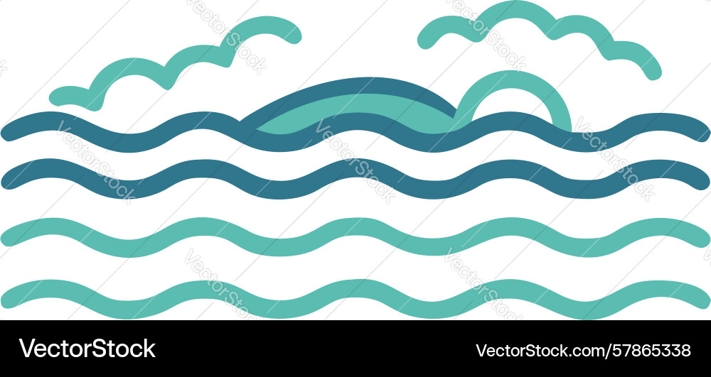 Dynamic ocean waves pattern abstract water Vector Image