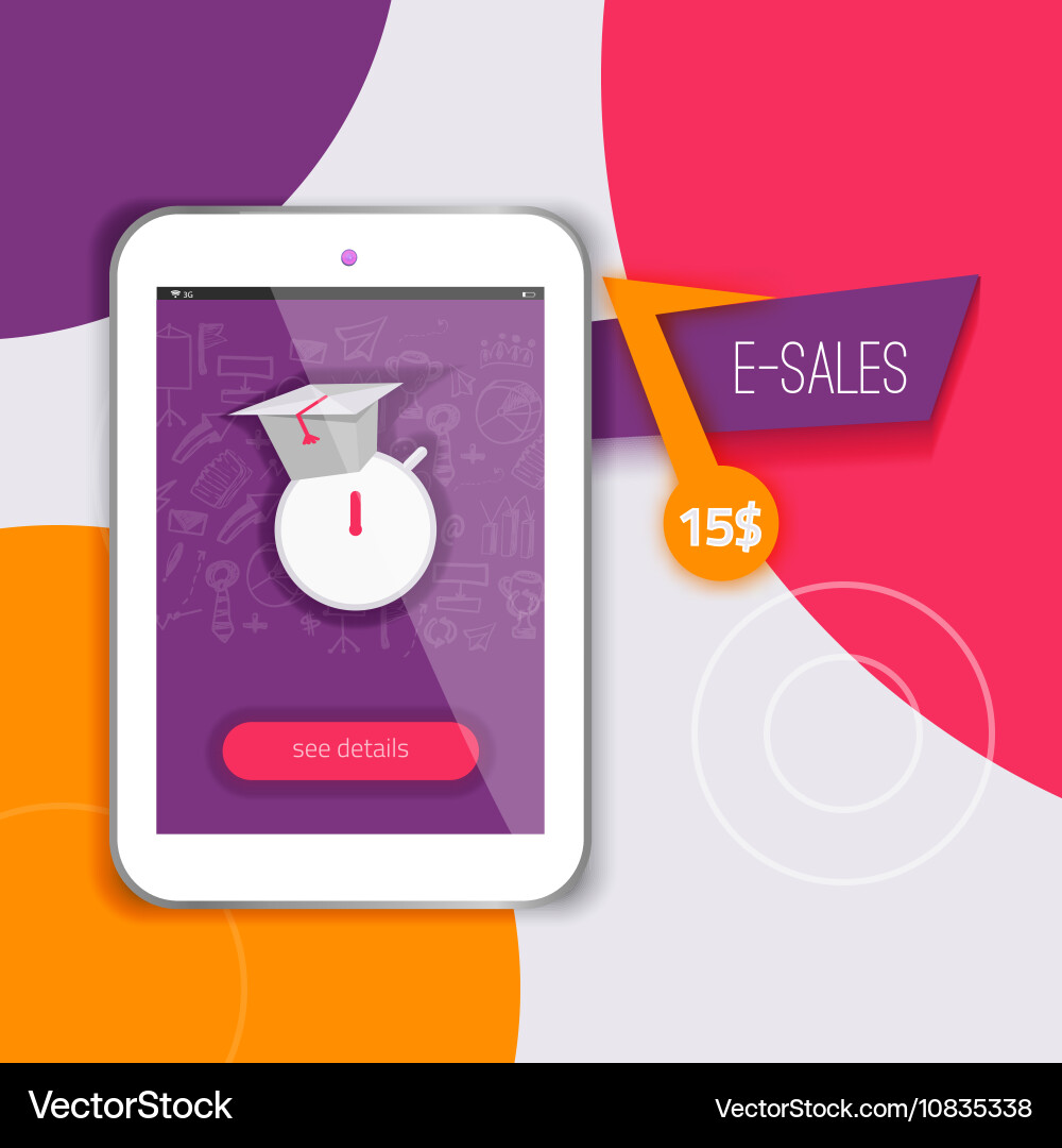 E-learning concept application with tablet Vector Image