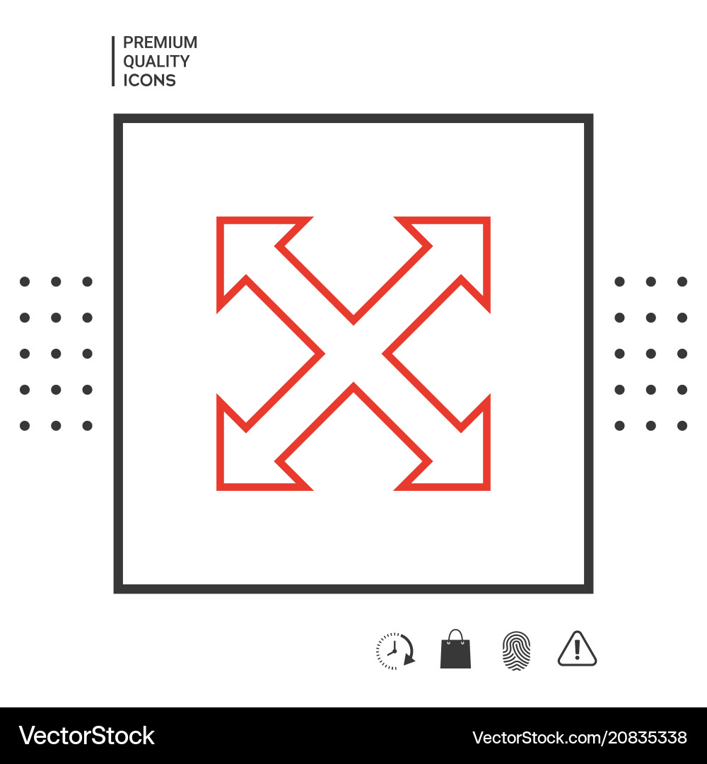 Extend resize enlarge line icon Vector Image