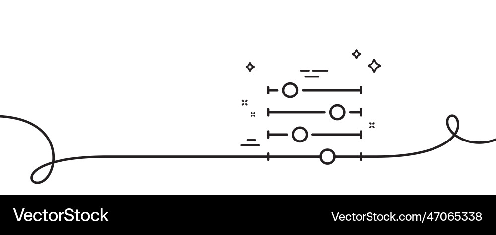 Filter line icon control bar sign continuous vector image