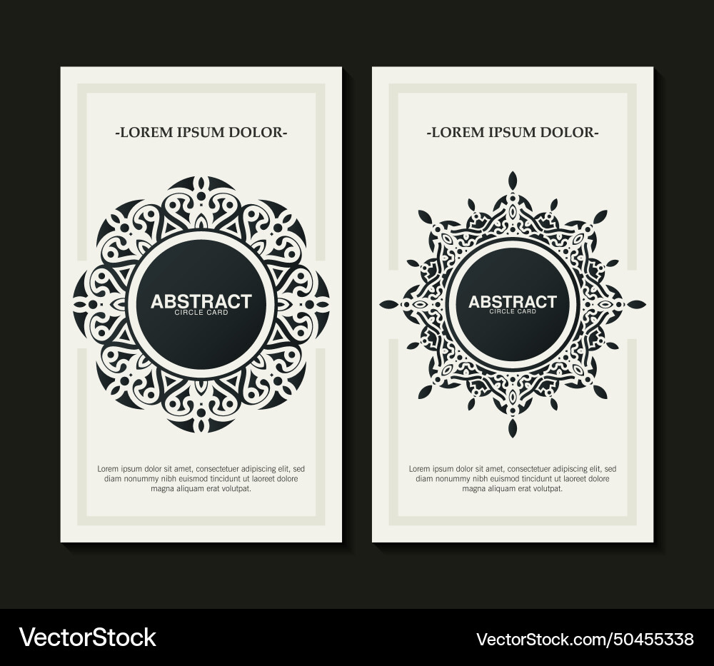 Flat border circle pattern card design Flat border circle pattern card design vector image