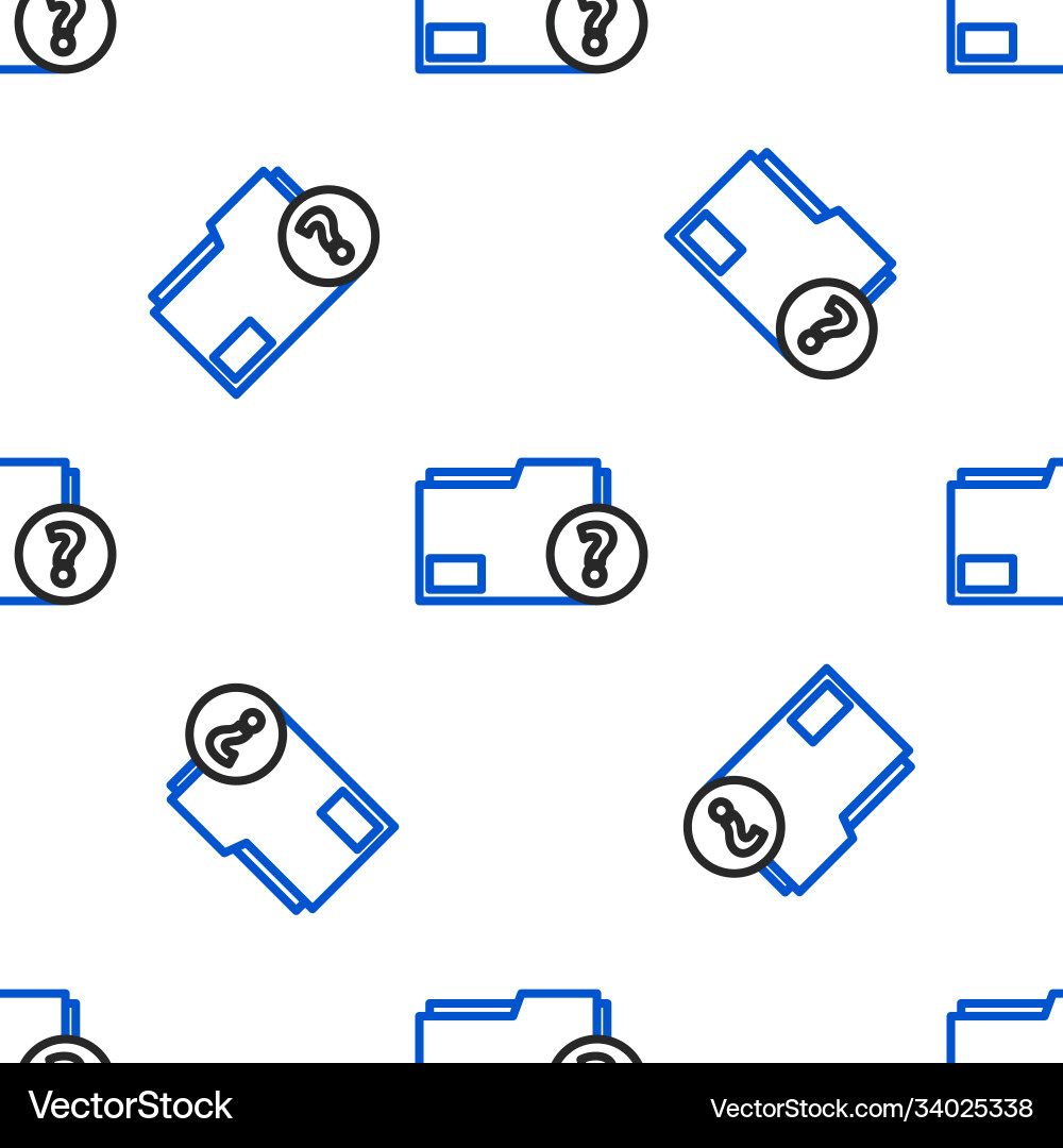 Line unknown document folder icon isolated Vector Image
