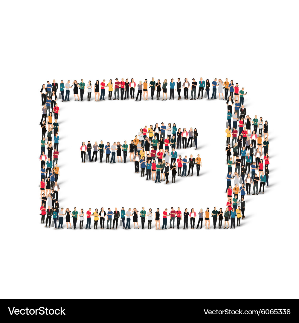 People form battery charge Vector Image