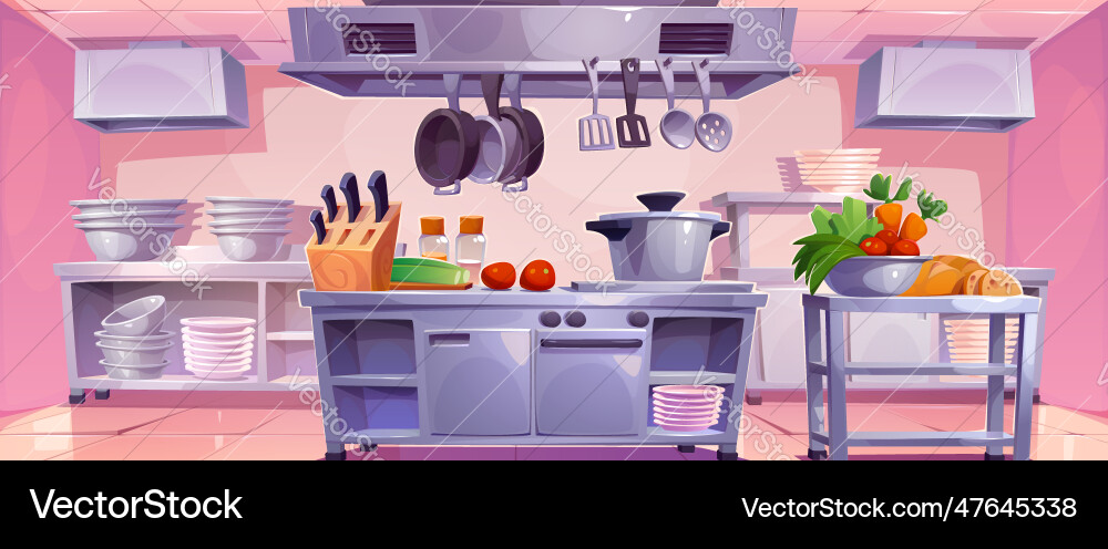 Restaurant Kitchen Interior Royalty Free Vector Image