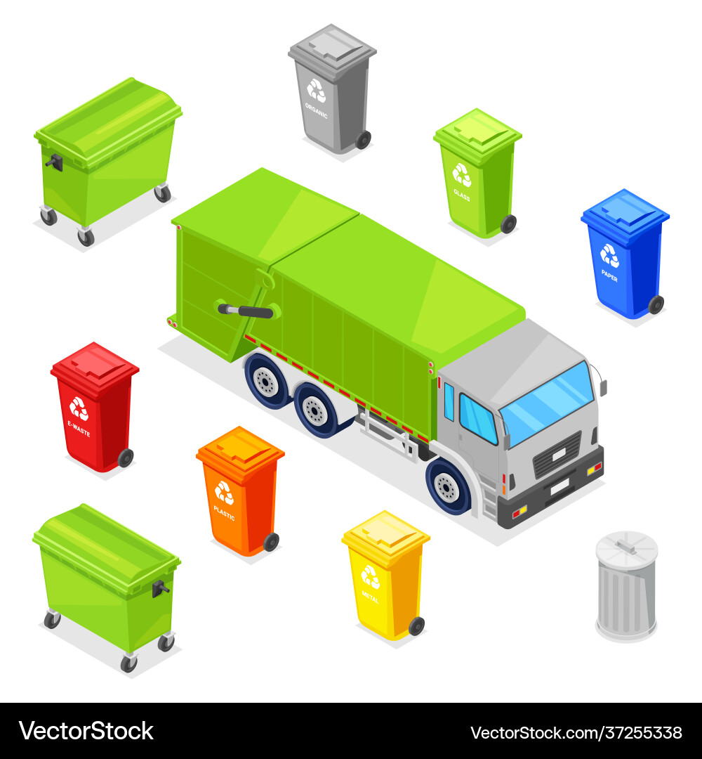 Sorting and recycling waste garbage multicolor Sorting and recycling waste garbage multicolor vector image