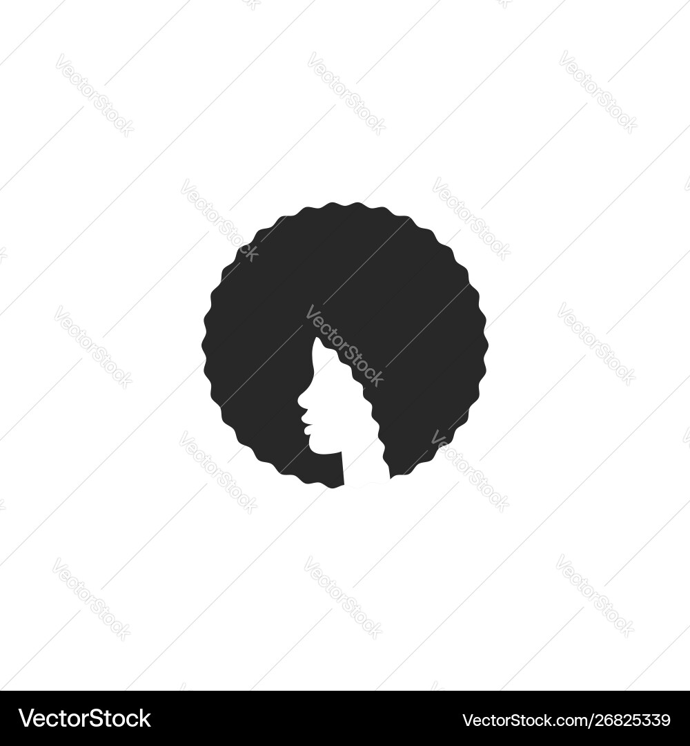 Afrikanische amerikanische Mädchen Afro Logo vektorbild
