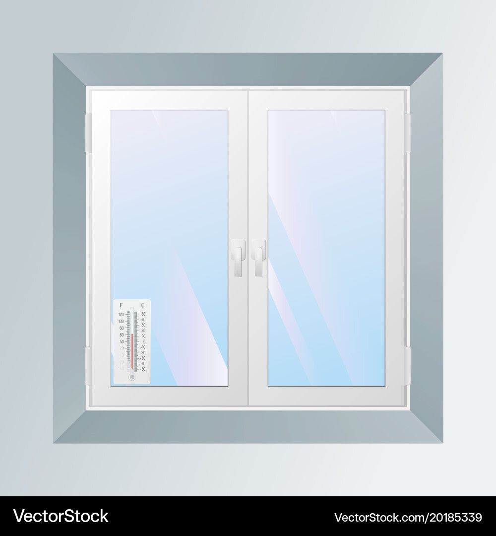 Alcohol thermometer outside the window Vector Image
