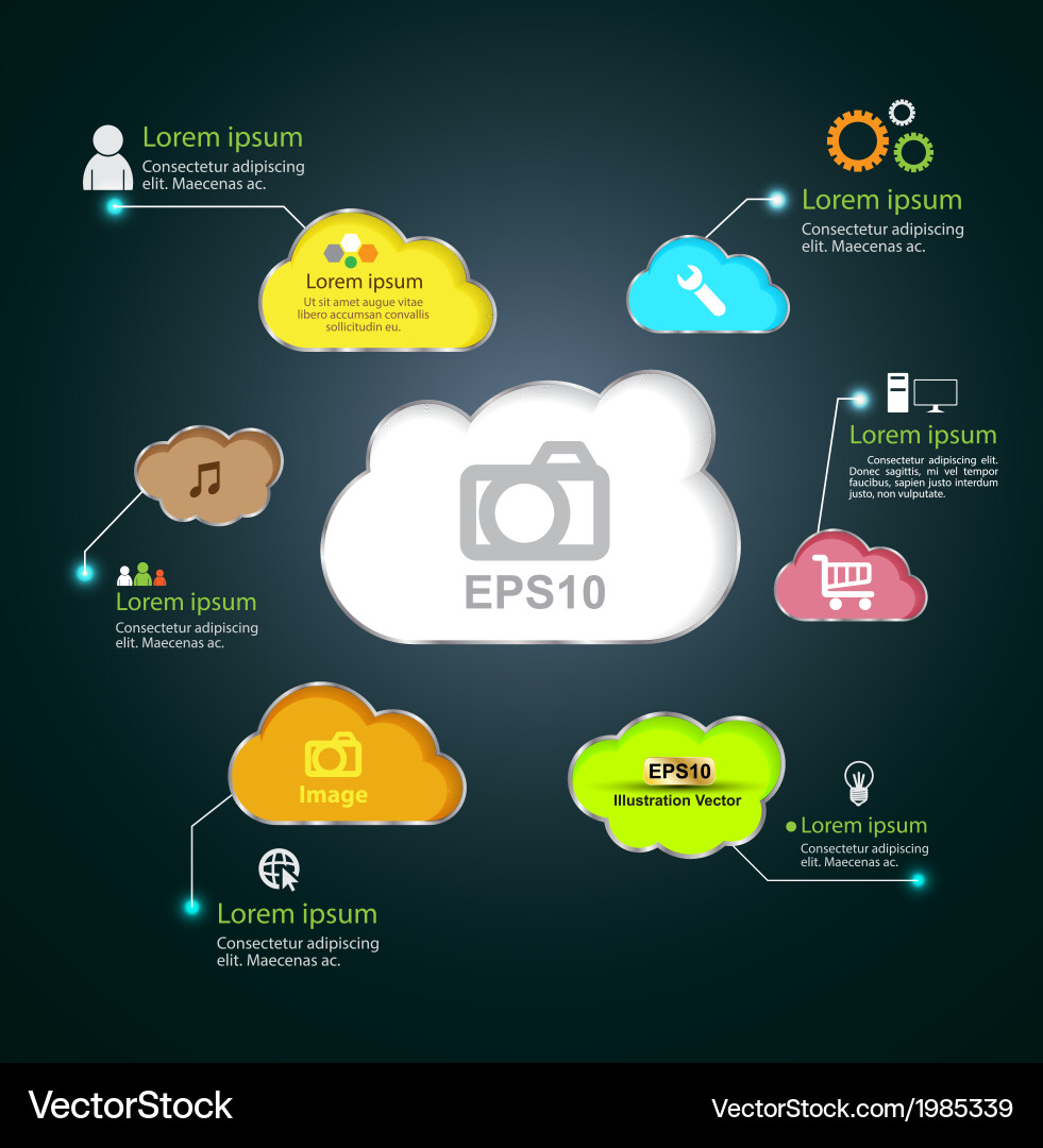 Cloud Computing Icons vector image