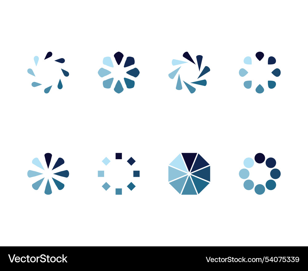 Collection loading bar status icon set of loaded Collection loading bar status icon set of loaded Vector Image