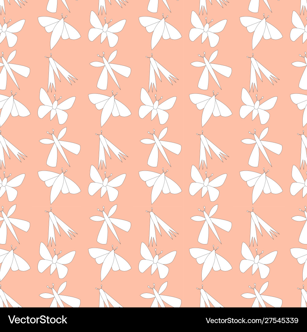 Colorful butterfly pattern for background notebook Vector Image