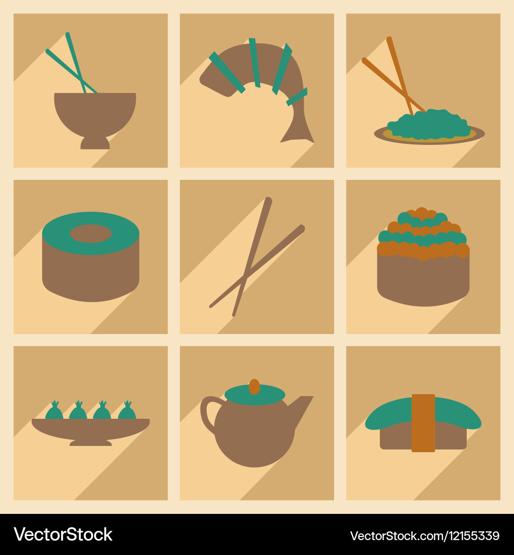 Flat with shadow concept and mobile application Vector Image
