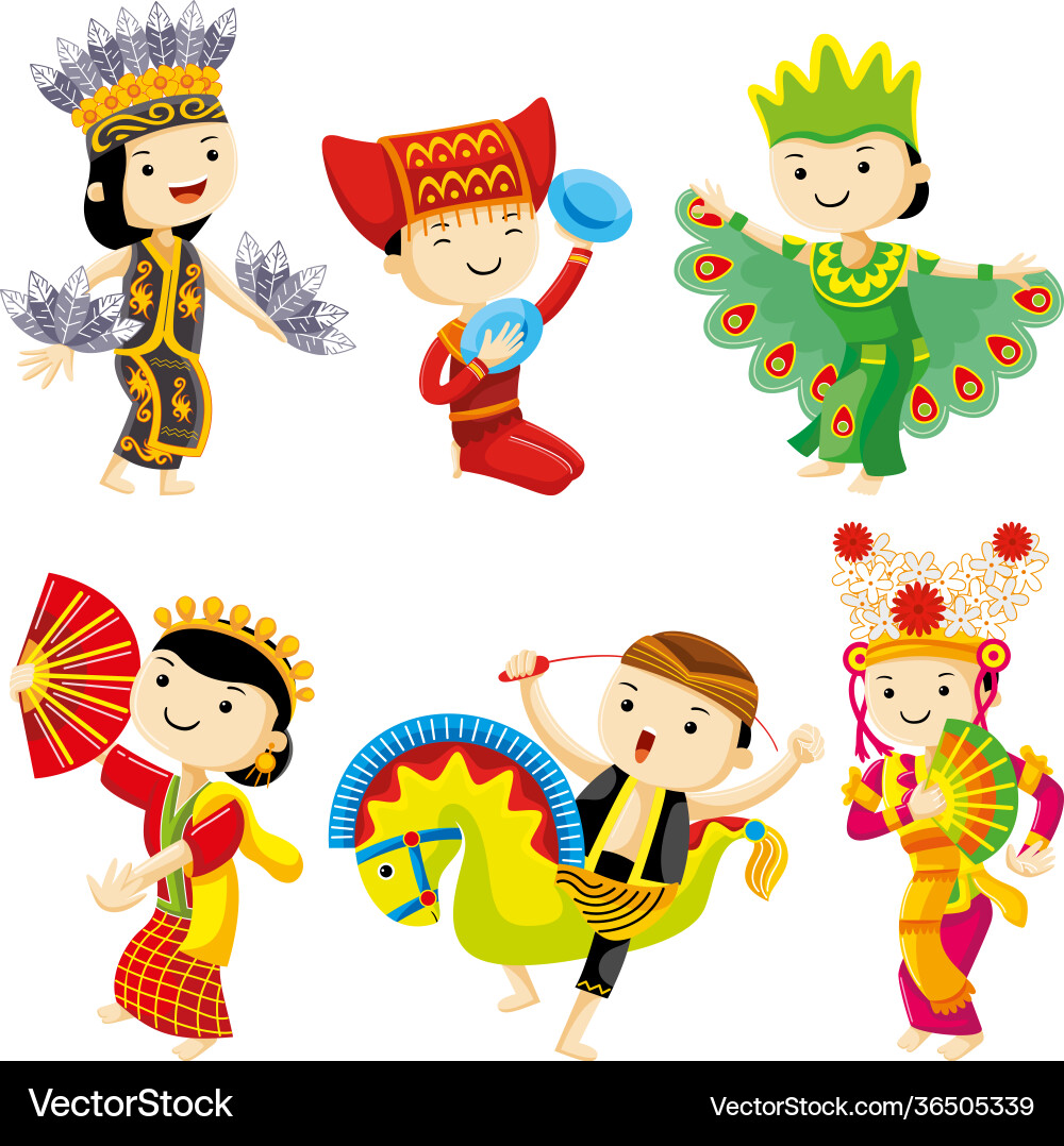 Indonesian traditional dance Royalty Free Vector Image