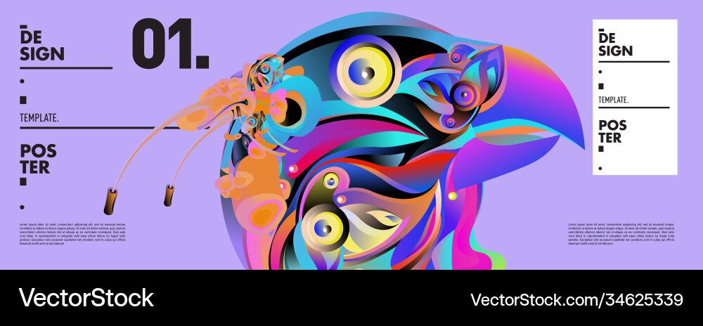 Landing page background template with colorful Vector Image