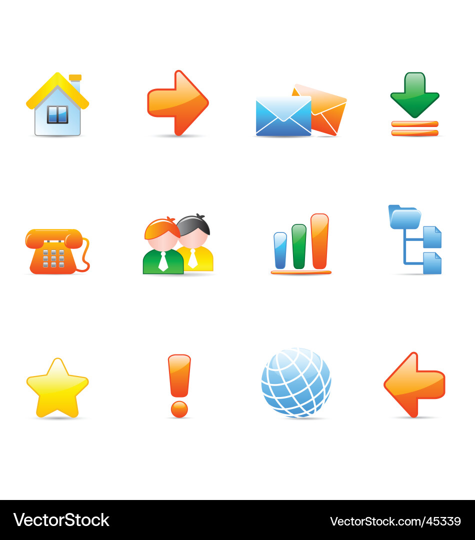 Modern Web Icons Set Vector Image