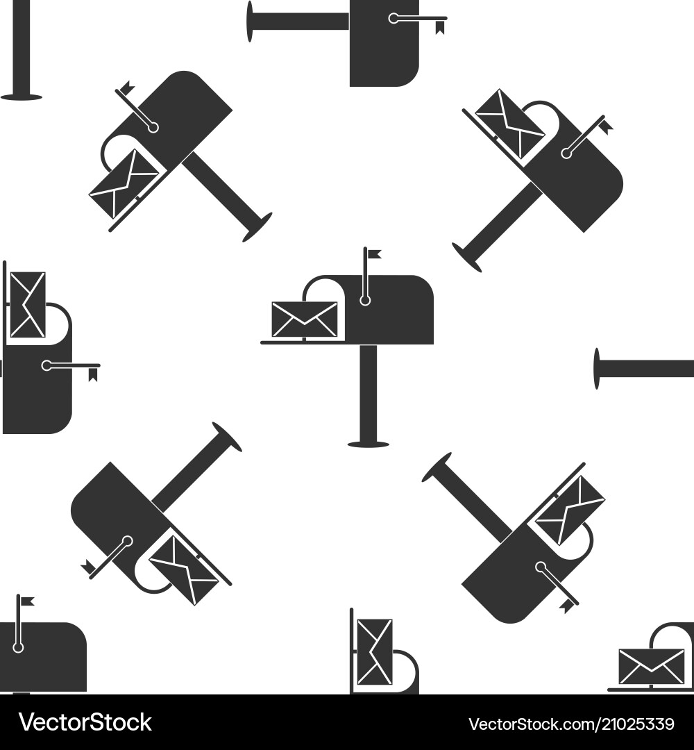 Open mail box with an envelope seamless pattern Open mail box with an envelope seamless pattern vector image