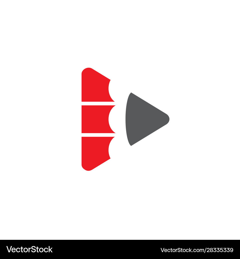 Pencil combined with play button Vector Image