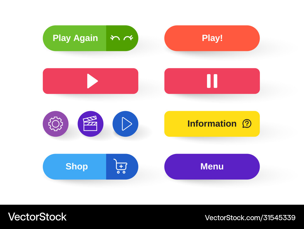 Set modern gradient app website page or game Set modern gradient app website page or game vector image