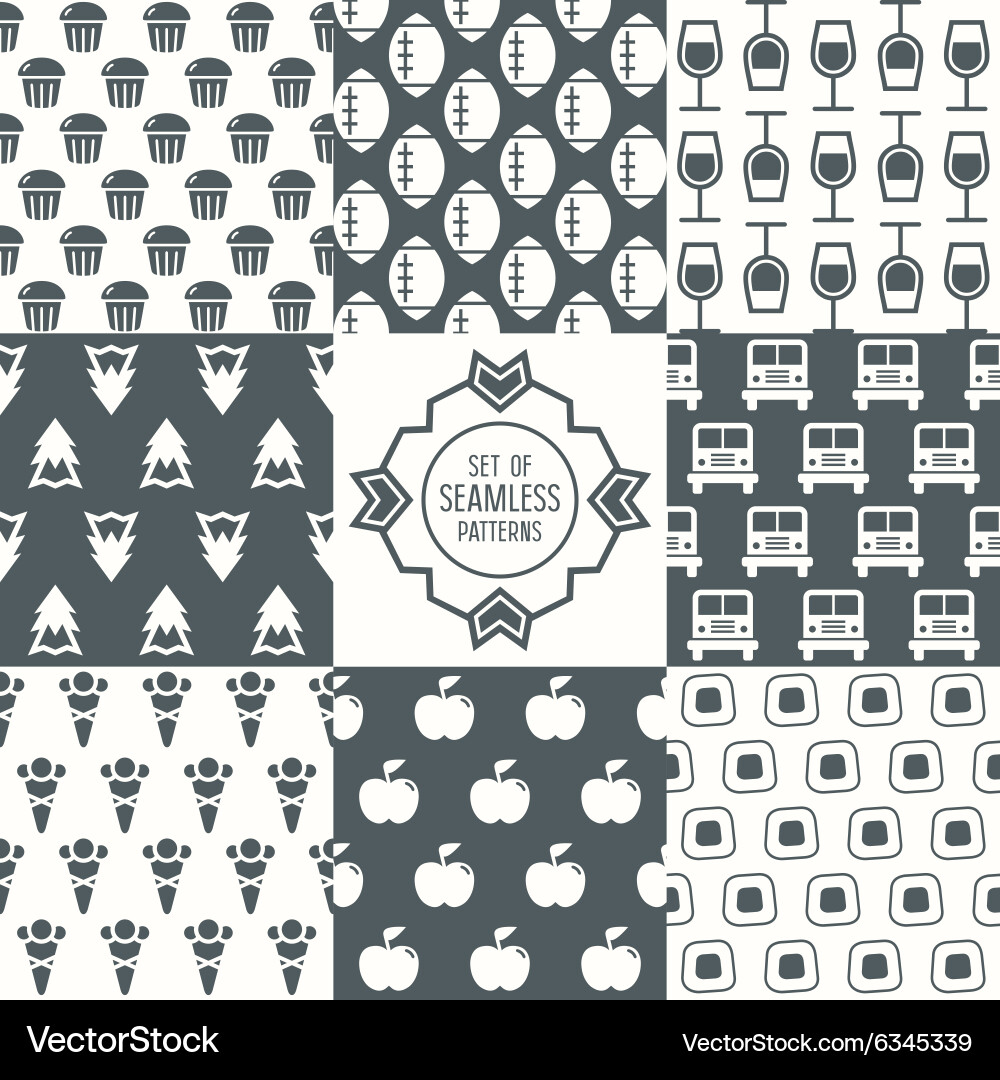 Set of seamless patterns vector image
