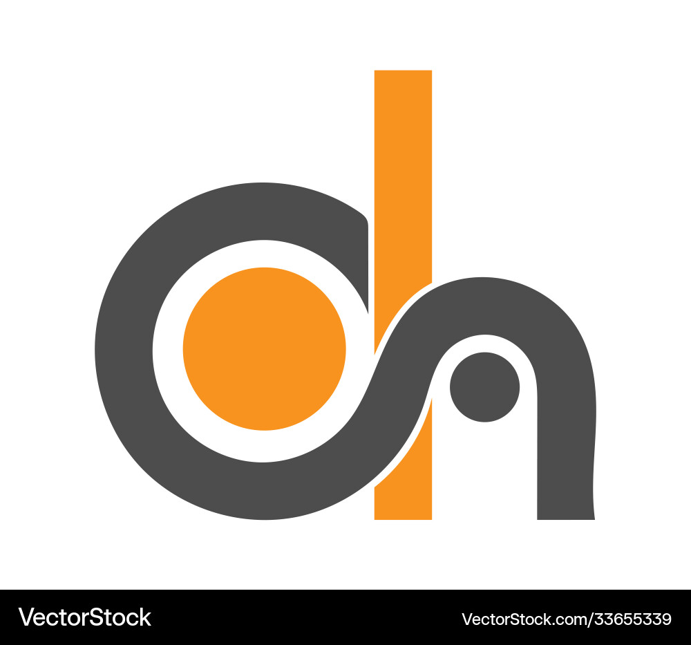 Stylized lowercase letters h and o are linked Stylized lowercase letters h and o are linked vector image