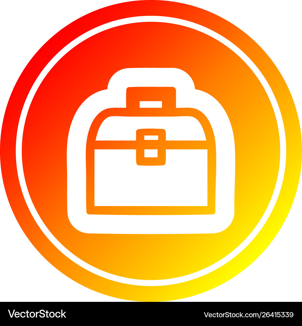 Tool box circular in hot gradient spectrum Vector Image