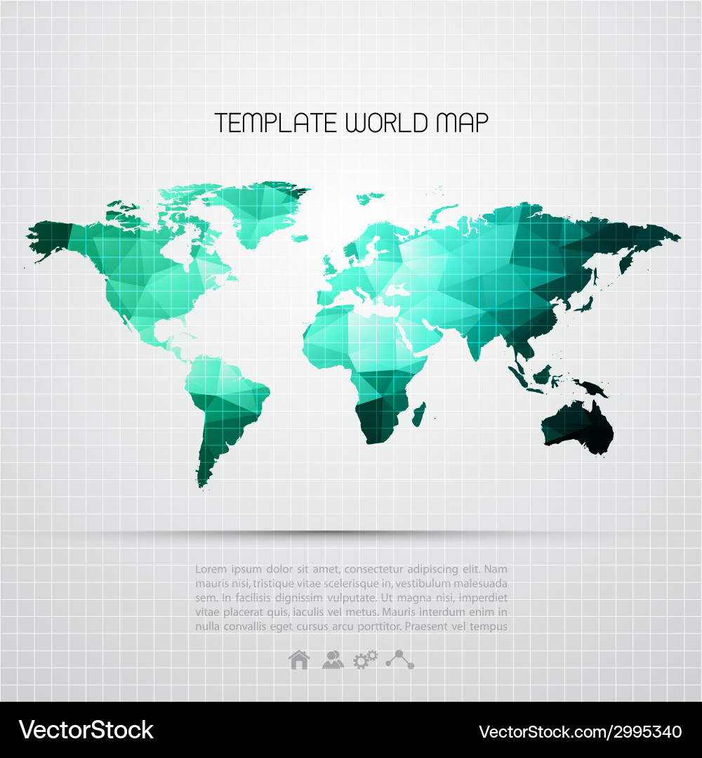 Abstract background with world map vector image