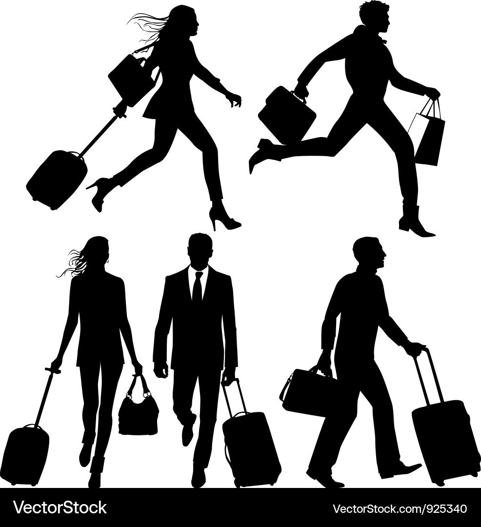 Airport Silhouettes - Rush Hour Vector Image