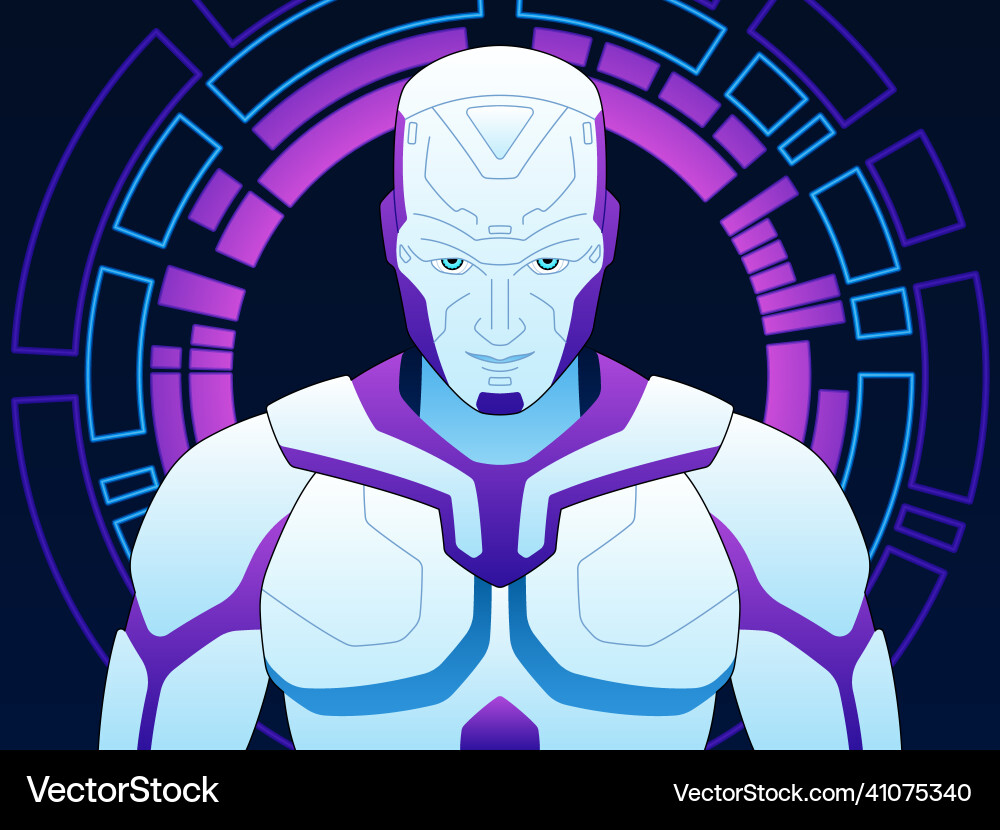 An android robot flat An android robot flat vector image