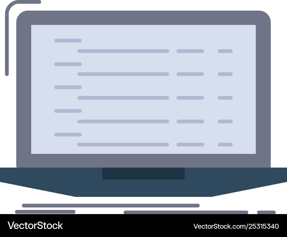 Api app coding developer laptop flat color icon Vector Image