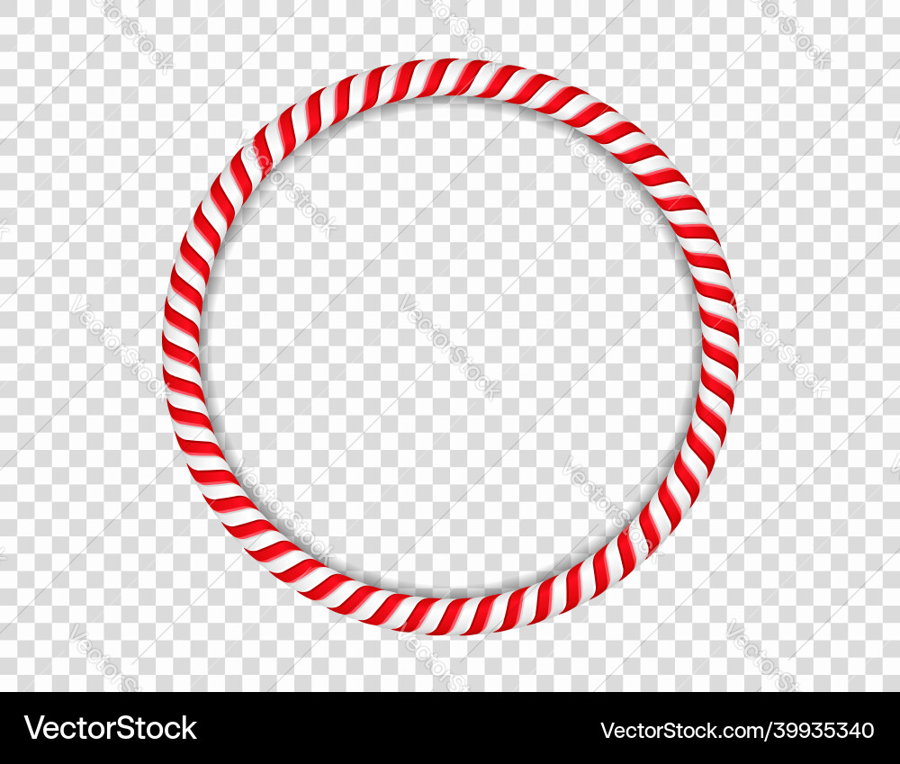 Candy Cane Circle Border Vector Image